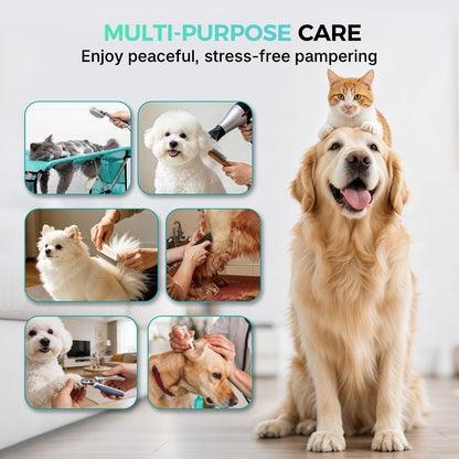Pet Grooming Hammock with Stand, Foldable Design