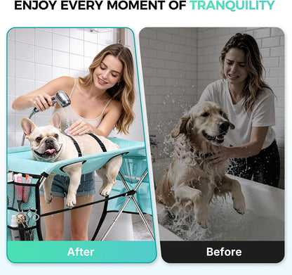 Pet Grooming Hammock with Stand, Foldable Design