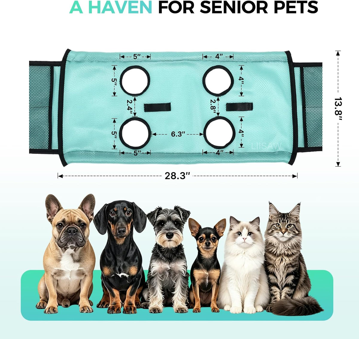 Pet Grooming Hammock with Stand, Foldable Design